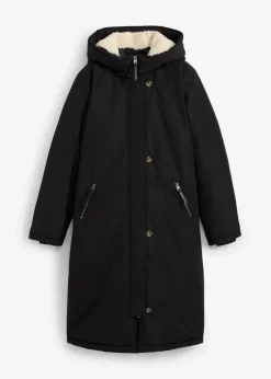 Wintermantel mit Teddyfell in der Kapuze
