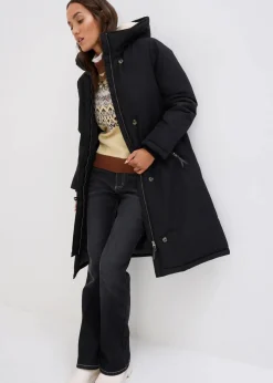 Wintermantel mit Teddyfell in der Kapuze