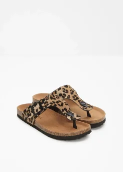 Zehenstegpantoletten mit bequemem Fußbett