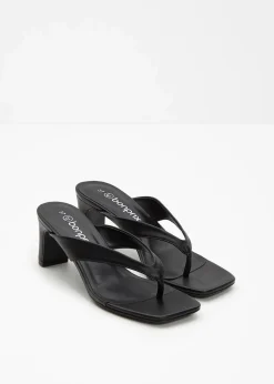 Zehenstegpantoletten mit Blockabsatz